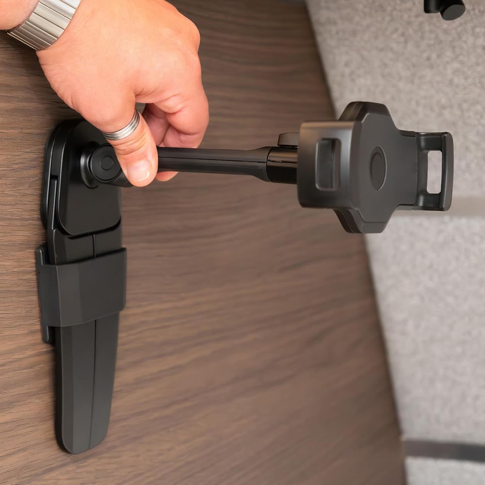 Soporte para teléfono móvil, smartphone, tableta, soporte para teléfono móvil, soporte de pared, metal negro