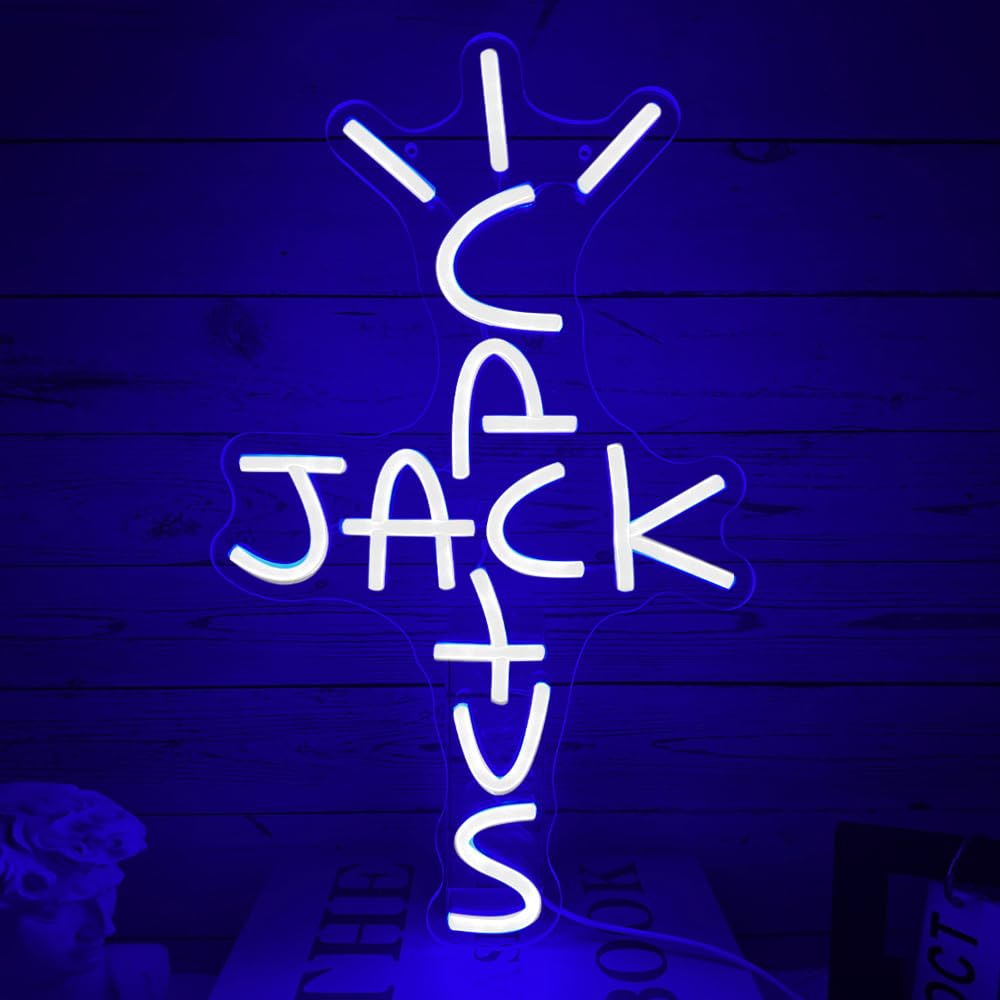 Xjnolgxiqu Cactus Jack Neon Sign Blue Cactus Jack Travis Scot