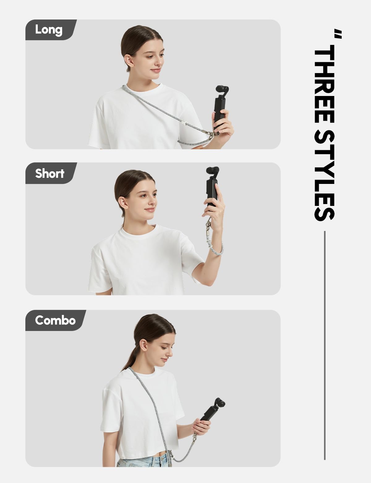 Cordon pour Pocket 3,Cordon Patch 2,Sangle Bandoulière & Dragonne,Lanière pour DJI Osmo Pocket 3, Sangle pour Téléphone