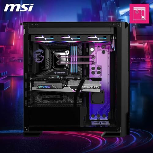 MSI MPG Velox 300R Airflow PZ Boîtier PC Gaming Moyen Tour, Ventilateur Double Couche 160 mm, fonctionnalités EZ-DIY, Compatible radiateurs de 360 mm et Cartes mères ATX à connecteurs arrière