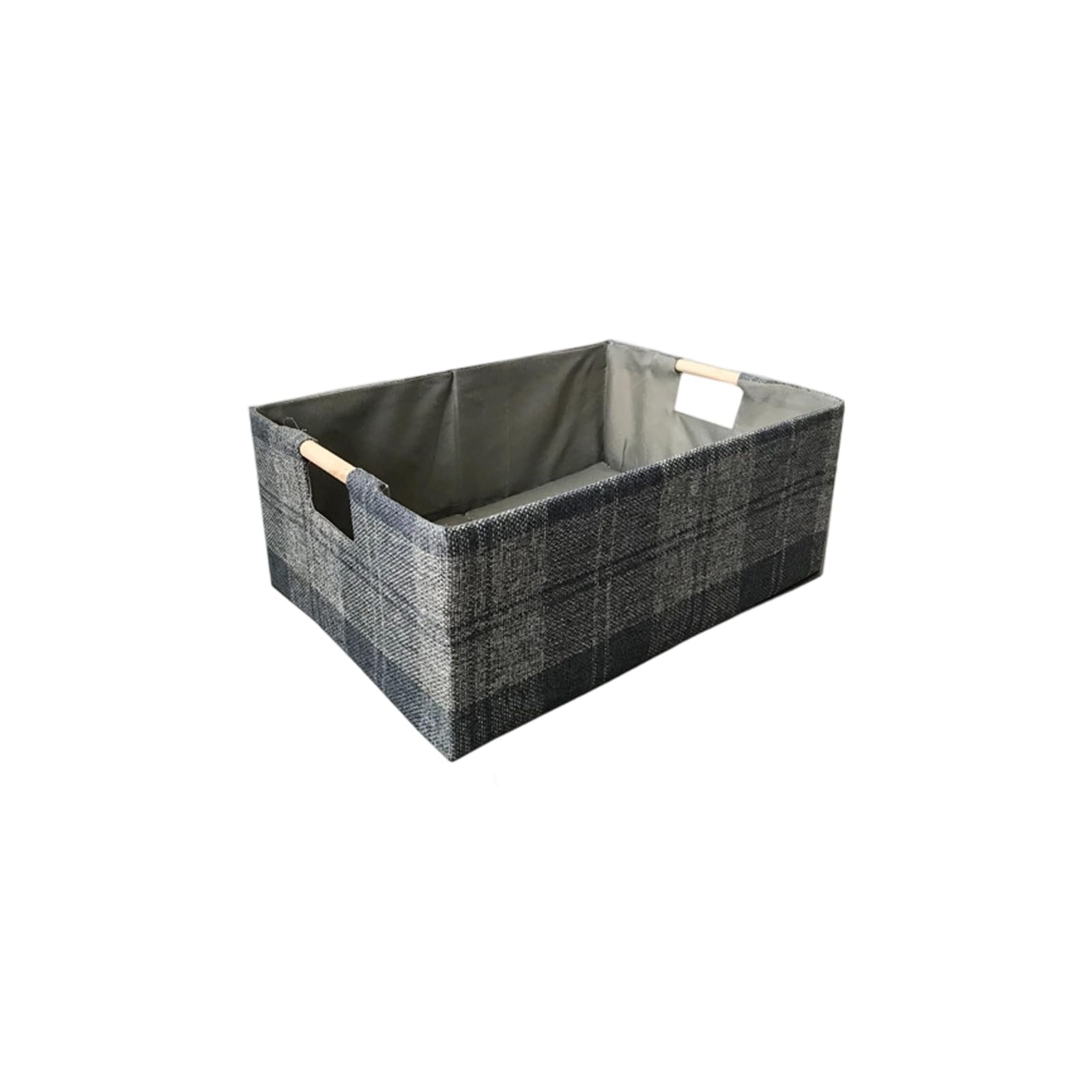 Buxuaaaa Grey Multipurpose Cloth Storage Basket For Home Organization With Sturdy Wooden Handles And User Friendly Design Foldable Fabric Storage Box