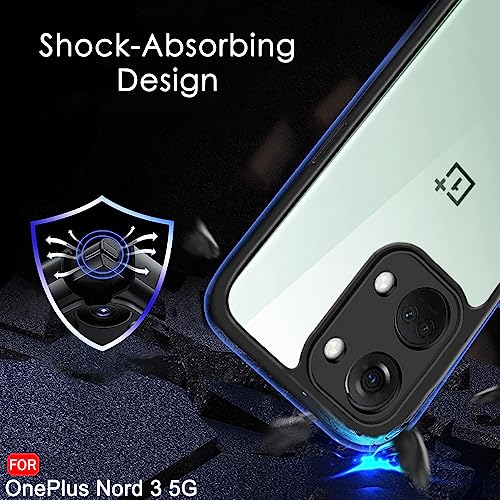 Image of TheGiftKart Ultra-Hybrid Shockproof Back Cover Case for OnePlus Nord 3 5G | Camera Protection Bump | Hard Back Cover Case for OnePlus Nord 3 5G (PC & TPU, Crystal Clear Back, Black Sides)