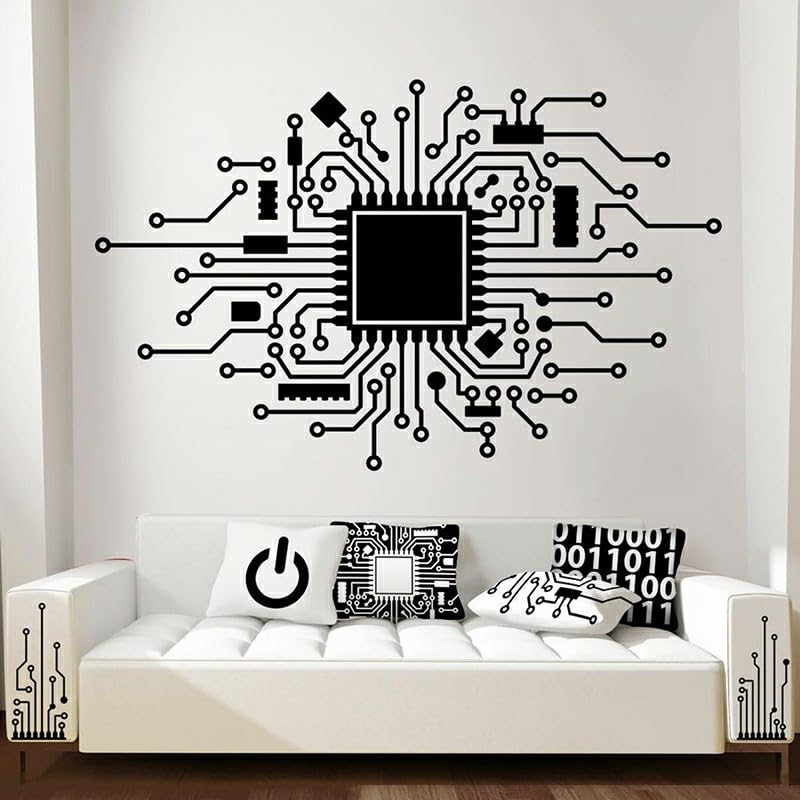 GADGETS WRAP Computer Technology Circuit Board! Vinyl Wall Decal Sticker for Home Office Bedroom Dining Room-image-6