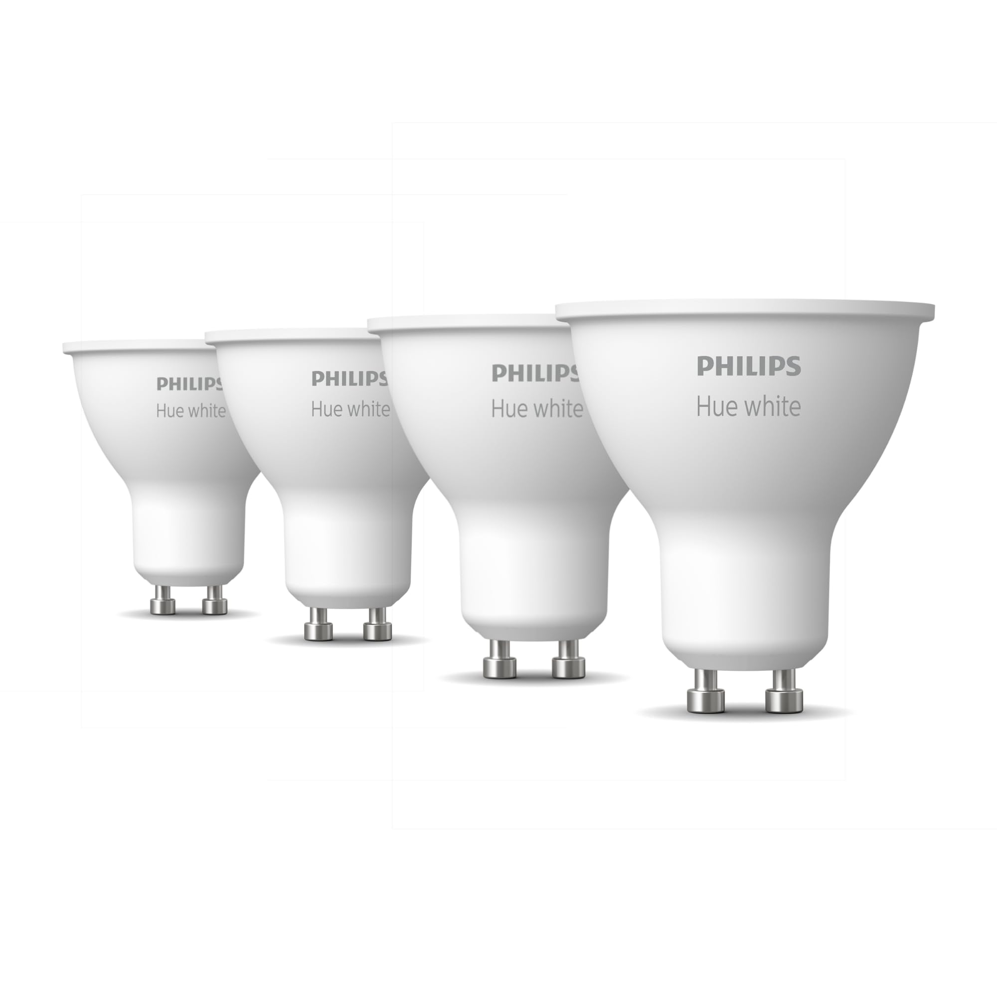 Philips Hue Vorteilspaket - GU10 - mit 4 Spots - Warmweißes Licht - Hue White