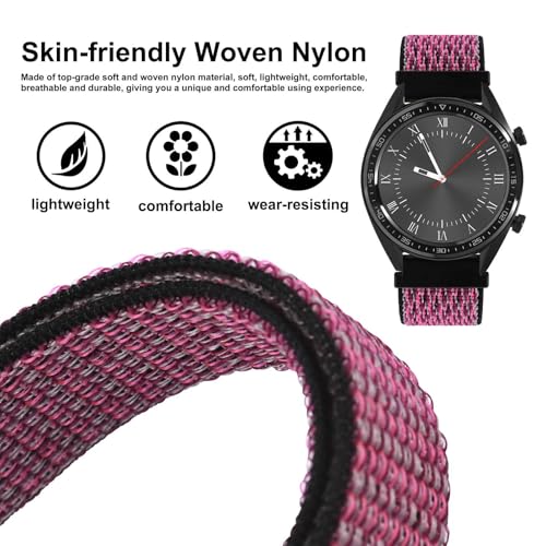 Image of WOCCI Adjustable Nylon Sport Watch Bands with Hook and Loop Fastener, Quick Release Watch Straps for Men and Women, Band Width 18mm 20mm 22mm