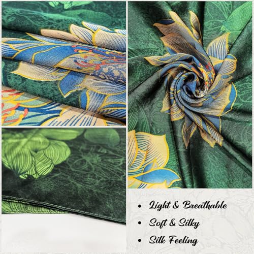 LittleMax Long Mulberry Silk Feeling Scraf Fashon Floral Scarves Large Lightweight Sunscreen Shawls Wraps for Women4
