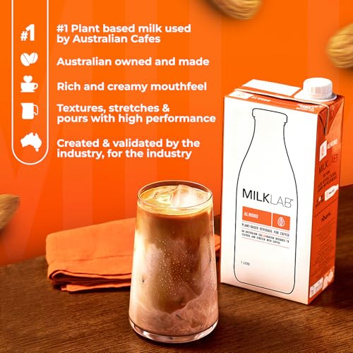 Image of MILKLAB Almond Barista Milk 1L | Made with 100% Aussie Almonds | Plant-Based Milk for Coffee | Smooth, Nutty & Velvety | Dairy-Free, Low Sugar, Gluten-Free | Cafe-Style Almond Milk for Home Baristas