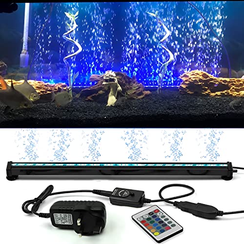 GOESWELL Éclairage LED d'aquarium - Lampe d'aquarium pour plantes - Lampe submersible RVB avec télécommande 24 touches - Éclairage LED pour la croissance des plantes (30 cm)