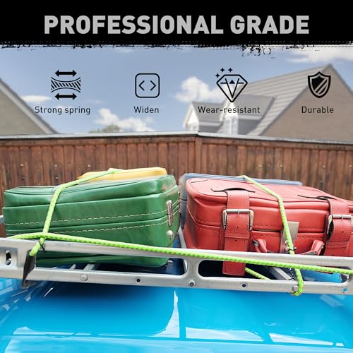 Image of HORUSDY 10-Piece Premium Bungee Cords with Hooks, 40 inch Green Bungee Cords Assortment
