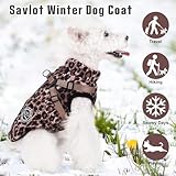 Savlot Hundemantel mit Geschirr Welpenmäntel Kleine Hundejacke mit Reißverschluss wasserdichte Winterjacken für kleine und Mittelgroße Hunde