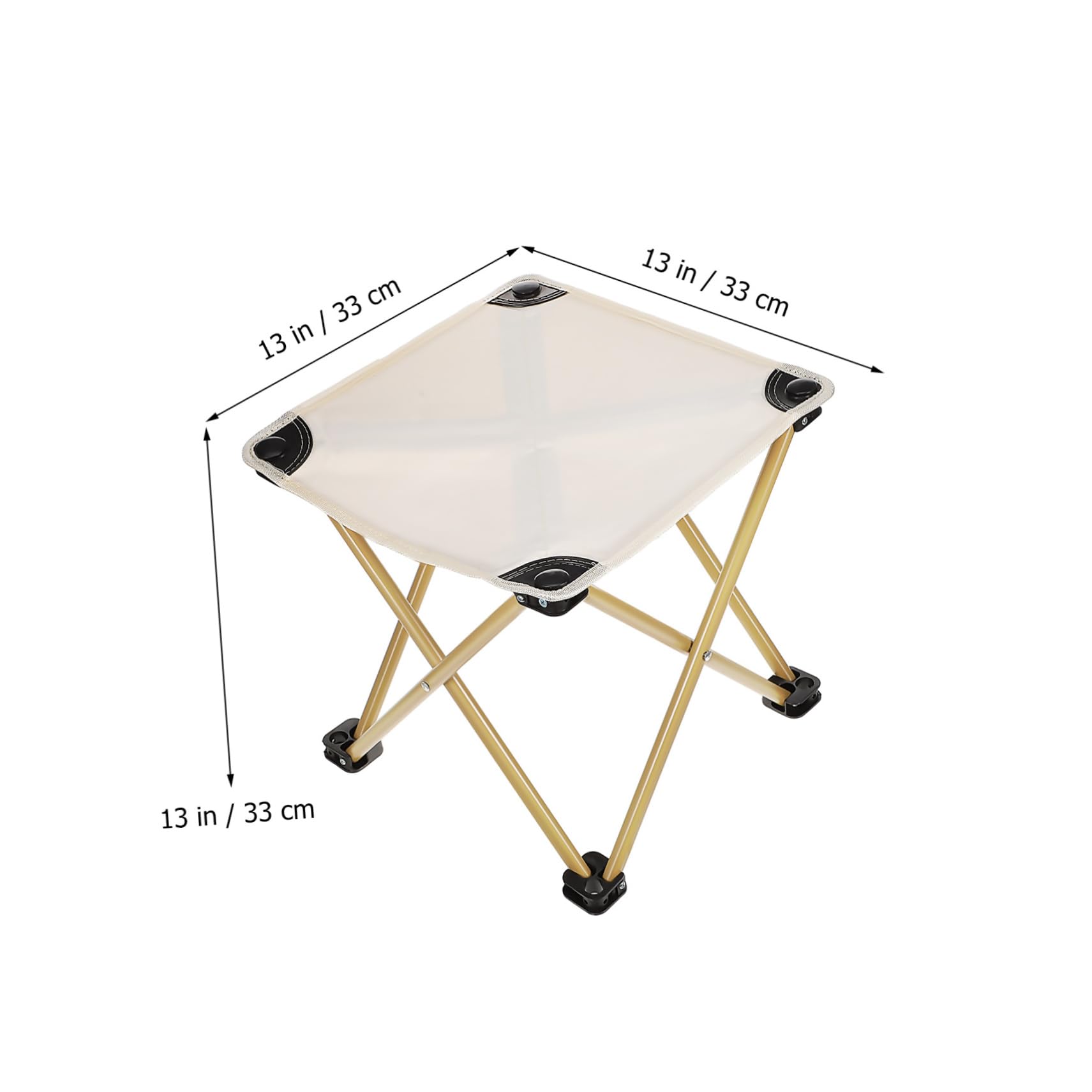 iplusmile Tabouret de Camping Construction Robuste Pliant Portable Beige en Tissu Oxford et Acier au Carbone Léger avec Paquet de Transport pour Pêche et Randonnée