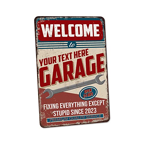 Gifts for Dad, Custom Garage Sign, Personalized Sign, Retro Man