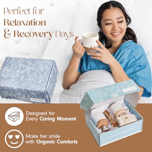 Image of Unboxme Birthday Gift Basket for Women, Self Care Gift Box with Socks, Mug, Organic Chai Tea, Honey & Cinnamon, Relaxation Tea Gift Set for Her