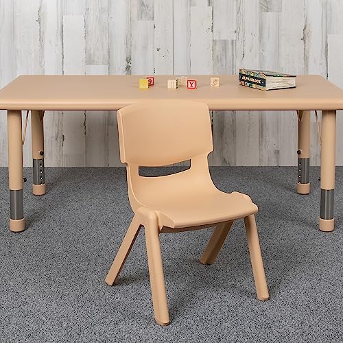 Image of Flash Furniture Whitney 10 Pack Natural Plastic Stackable School Chair with 10.5 inch Seat Height
