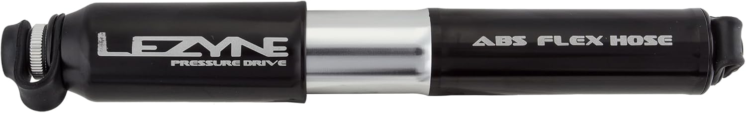 Lezyne ABS Pressure Drive Mini Frame Pump, Medium: Black/Polished Silver
