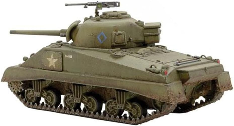 Warlord Bolt Action Sherman V Tank 1:56 Tabletop Miniatures - Plastic Paintable Miniature WWII Soldiers Set, Unpainted Table Top 28mm Military Minifigures for Adults - Gaming Figurines Pack