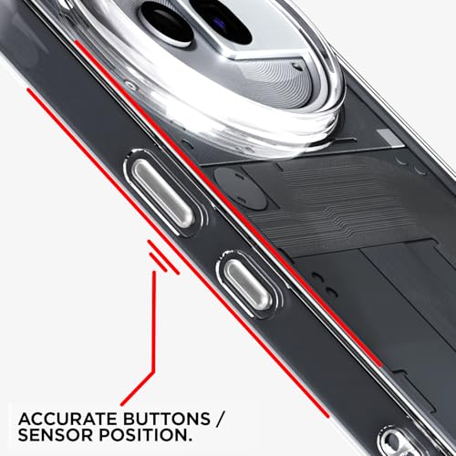 Image of Amazon Basics Back Cover for Nothing Phone 3a Pro 5G PC + TPU Clear Transparent Raised Edges Shockproof Protective Phone Bumper Case(Transparent)