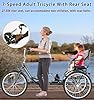 VHCLYBJU Adult Tricycle 7 Speed, Adult Tricycle with Rear seat for Ladies，24in 3-Wheel Bikes，Trike for Adults with Baskets Cruiser Bike for Women, Seniors, Men Maximum Load 550lbs (Black) #5