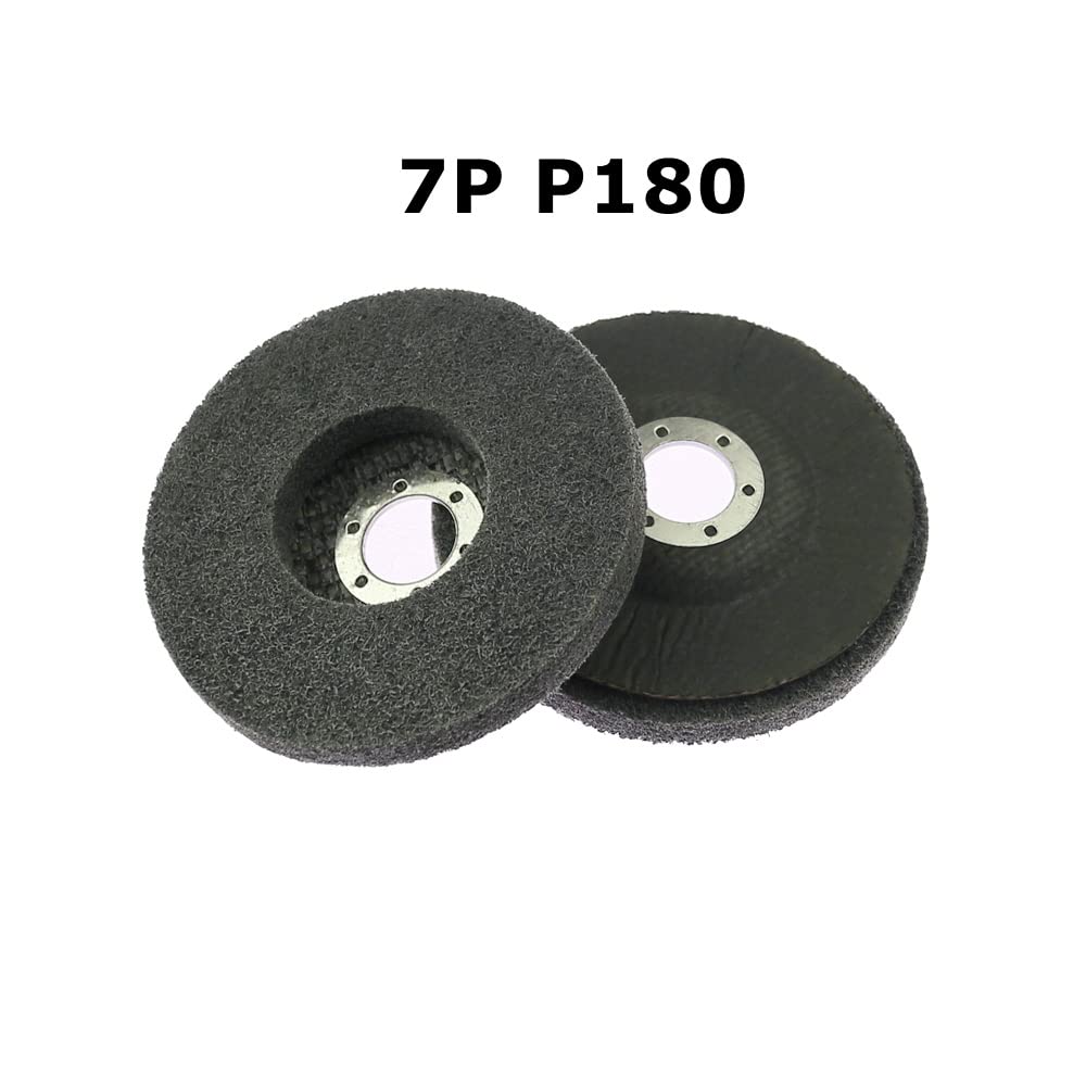 10 Discos de Amolado de Nailon de 115/100 Mm, 7P, 180#, Rueda de Aletas para Acabado de Metal Y Pulido de Madera en Amoladora Angular./100 * 12 * 16Mm