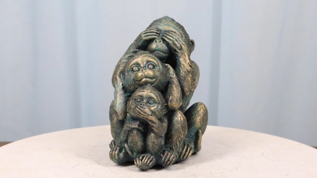 Amazon.com: Ebros Whimsical Faded Bronze Colored See Hear