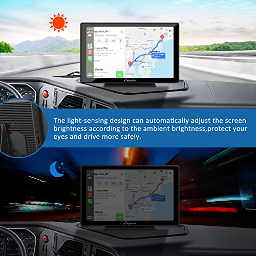 CARPURIDE 2023 Newest 9 inches Portable Car Stereo, Wireless Apple