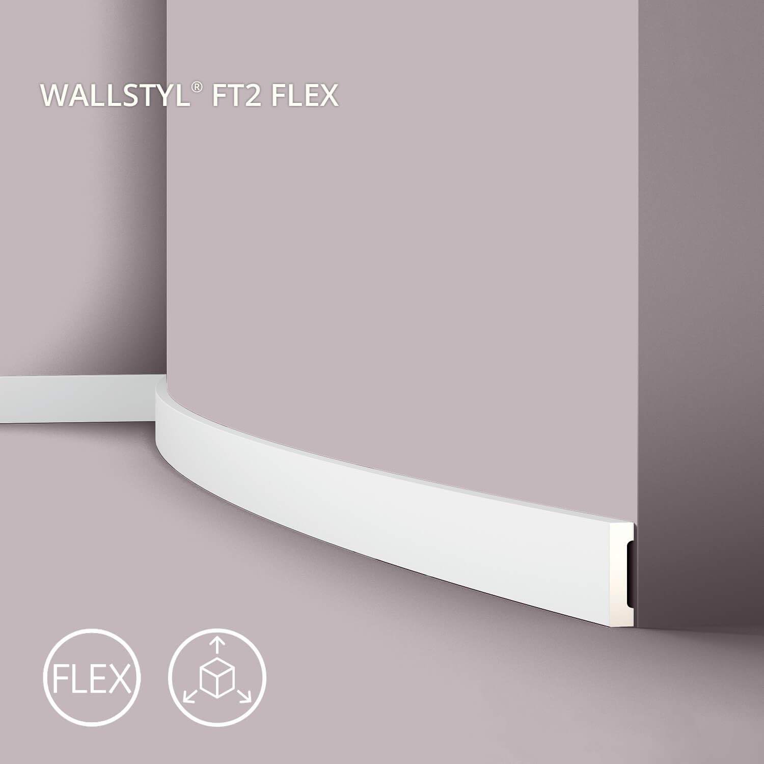 FT2 FLEX WALLSTYL - Battiscopa - 58 x 13 x 2000 mm - NOËL & MARQUET - un marchio di NMC - Poliuretano