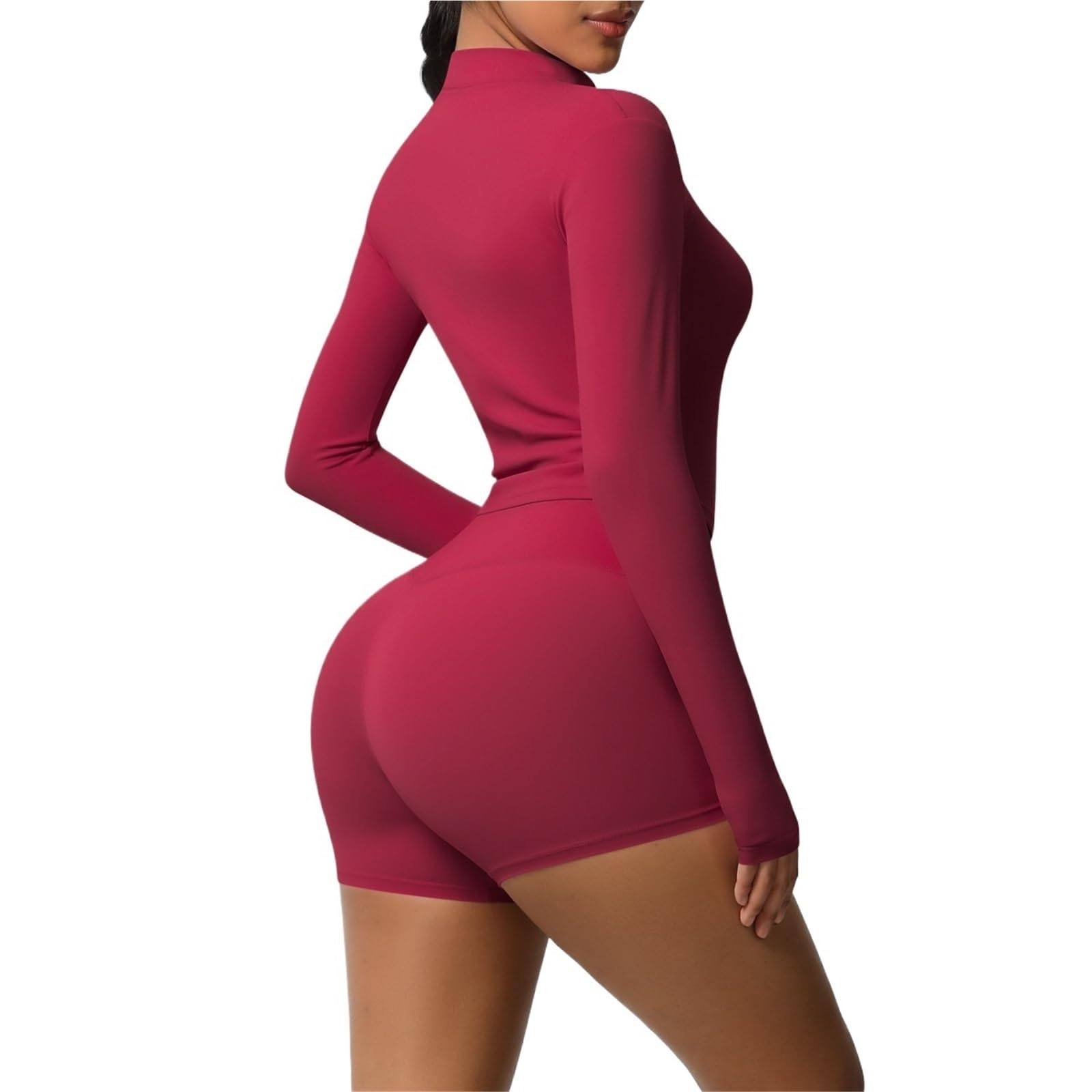 Tuta da yoga Set sportivo ad asciugatura rapida Leggings da palestra Set Camicia da yoga Push Up Abbigliamento da allenamento Donna Vita Pantaloncini sportivi da donna, rosa, XL
