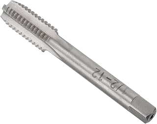 CoCud Thread Milling Taps, 1/2-12 Thread H2, High Speed Steel Machine 4 Straight Flutes Screw Threading Tool - (Applications: for Tapping Drilling Machine), 1-Piece