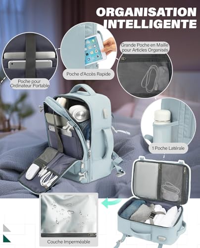 Sac Cabine Ryanair 40X30X20 : VANKEV Bagage Cabine 40x30x20 Pour Ryanair easyJet Sac à Dos Voya... – Image 4