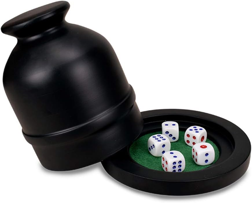 Solid Wood Dice Cup with Bottom Support Set, Creative Bar Sieve Cup Dice, Home Party Entertainment Shake Dice Cup