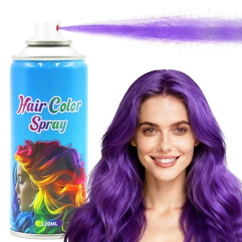 Purple Hair Spray, Temporary Hair Color Spray for Women, Men, Kids, One-Time Use Washable Hair Dye,...