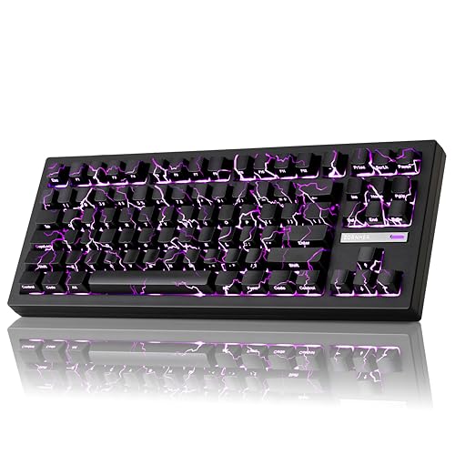 Image of ZORNHER ZH870 Wireless Gaming Mechanical Keyboard,80% Black Custom Creamy Sound Keyboard with Shine Though Lightning IMD Keycaps,Creamy Sounding Linear Switches,Hot-Swappable,RGB Backlit