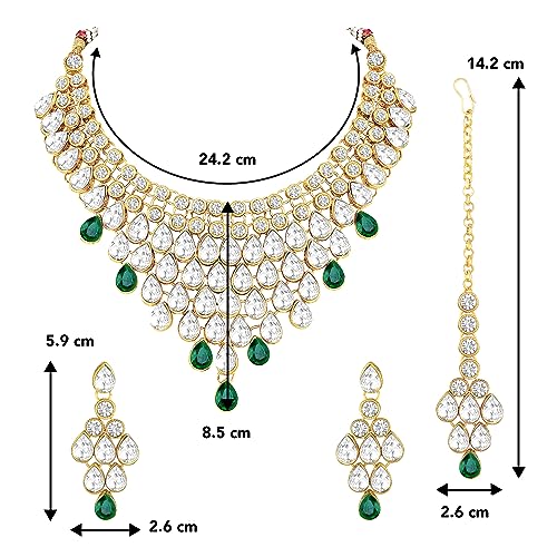 Image of Peora Ethnic Traditional Kundan Bridal Jewellery Set Gift for Women