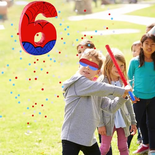 Piñata araignée numéro 6 pour offrir une surprise originale d'anniversaire 6 ans - 7