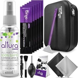 Altura Photo Professional Full Frame Sensor Cleaning Kit – Camera Cleaning Kit for FF DSLR & Mirrorless Cameras – w/Sensor Cleaning Swabs & Case, Works as Camera Lens Cleaning Kit, Sensor Cleaner
