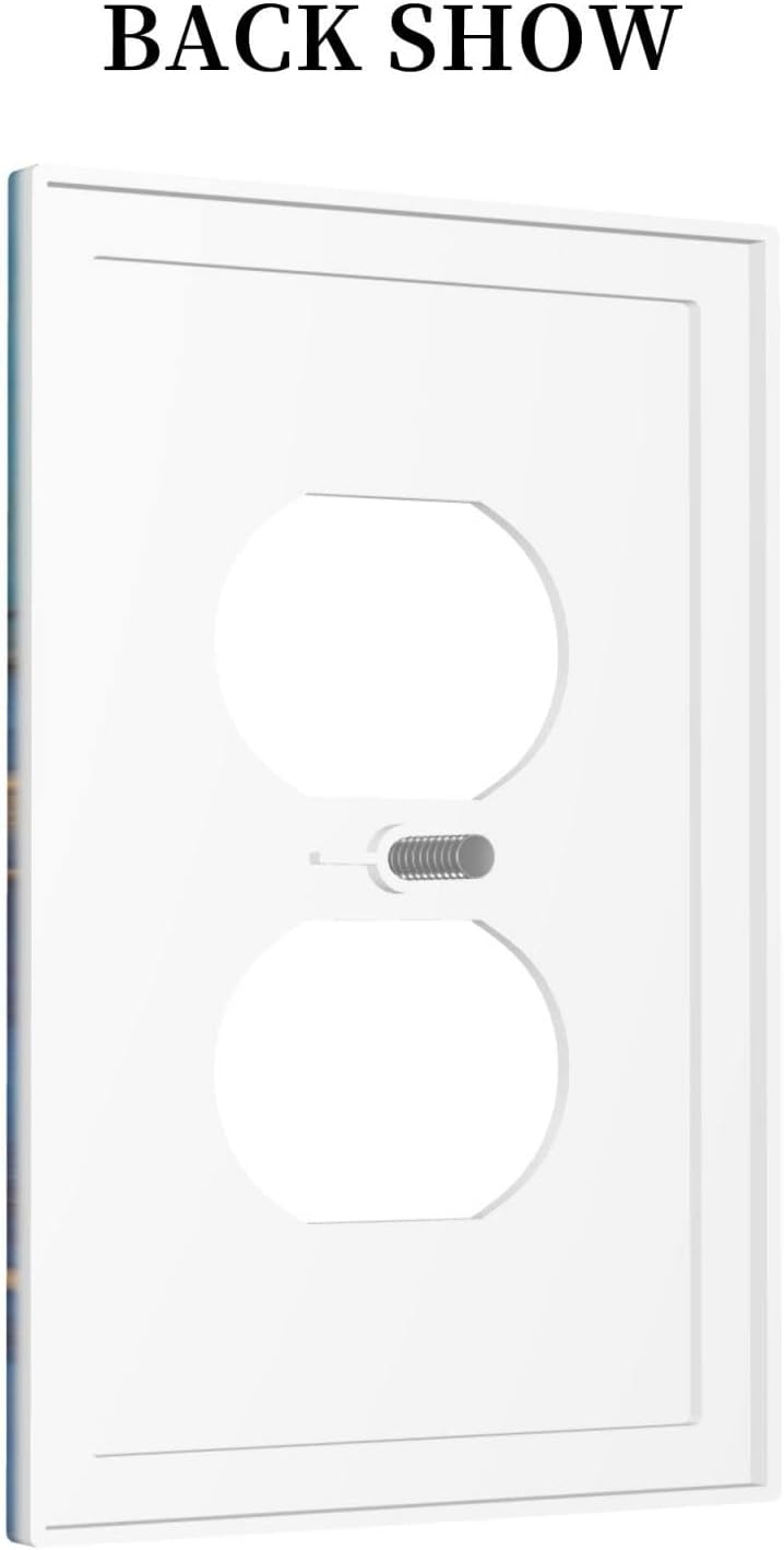Blue Marble 1 Gang Outlet Plate Duplex Decorative Electrical Receptacle Modern Ombre Watercolor Ink Art Outlet Covers Lightswitch Faceplate 5" X 3" image 4