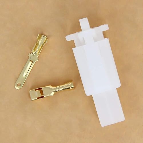 Miniatura 3 de Fielect Kit de conectores de cable eléctrico 2P de 0.110in macho hembra motocicleta crimpado terminales de alambre 20 pares