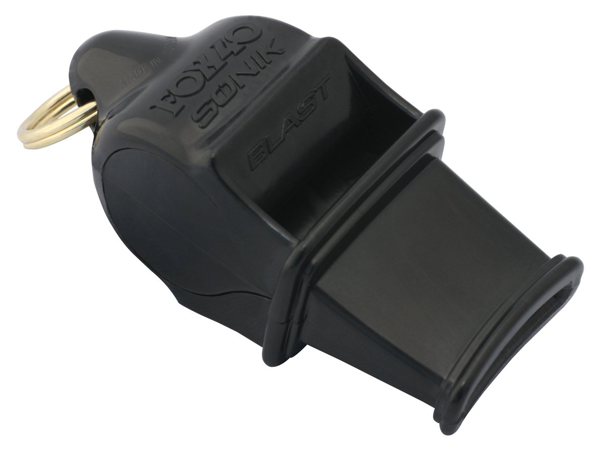 Sifflet Arbitre entraineur FOX40 Sonik Blast Official CMG + Lanière -Noir