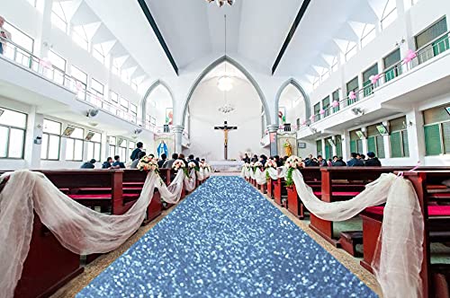 AMZLOKAE Aisle Runners for Weddings Sequin Aisle Runner Rustic Outdoor Rug Aisle Runner for Ceremony Sparkle Carpet Runner Bride Shower,Party Decor (
