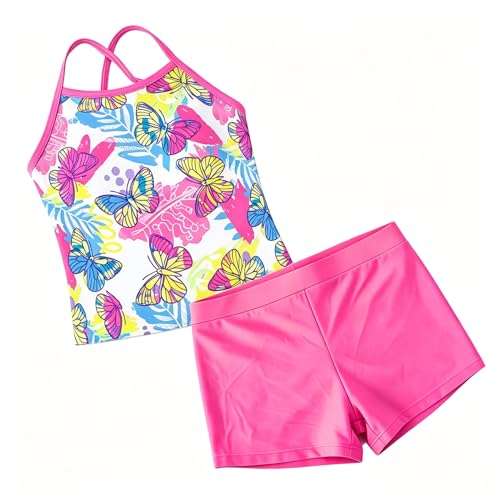 Image of Akokvlar Girls Two Piece Bathing Suit Swimsuit Tankini Swimwear with Boyshort