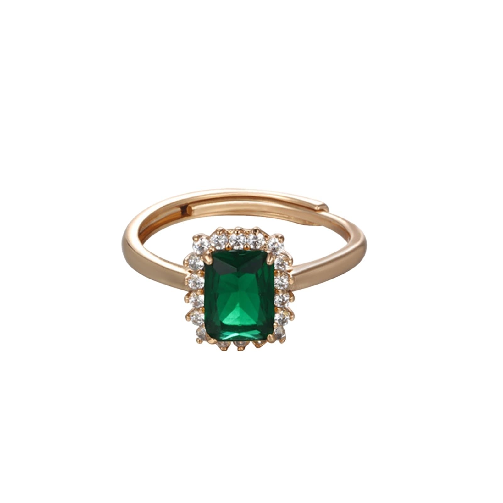 Anello solitario in vero oro bianco 9 K/14 K/18 K, anello aperto di fidanzamento