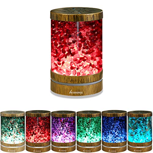 Essential Oil Aroma Humidifier, Green Aventurine Bronze Himalayan Salt Lamp Diffuser Cool Mist