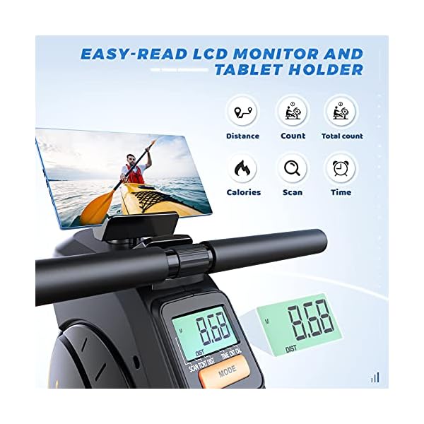 YOSUDA-Magnetic-Rowing-Machine-350-LB-Weight-Capacity-Foldable-Rower-for-Home-Use-with-LCD-Monitor-Tablet-Holder-and-Comfortable-Seat-Cushion YOSUDA Magnetic Rowing Machine 350 LB Weight Capacity - Foldable Rower for Home Use with LCD Monitor, Tablet Holder and Comfortable Seat Cushion