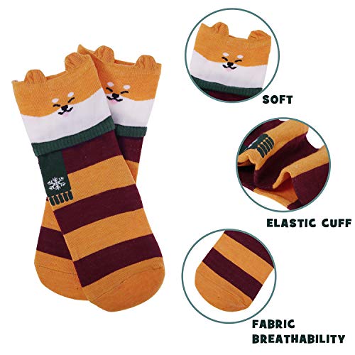 Image of Chalier Womens Funny Socks Cozy Cute Printed Patterned Fun Socks Novelty Cat Dog Socks for Women