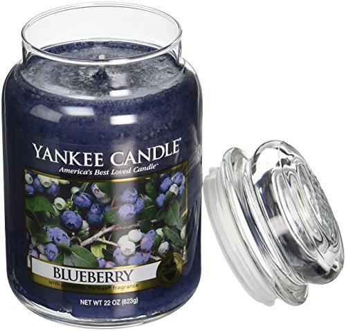 Yankee Candle Blueberry Scented, Classic 22oz Large Jar Single Wick Candle, Over 110 Hours of Burn Time