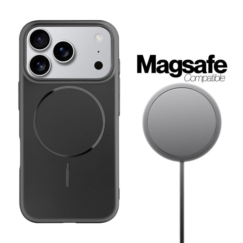 Image of AIBEX Ultra-Thin Mag-Saf Back Cover Case Compatible with iPhone 17 Pro Max| Slim Fit Scratch-Resistant Matte | Magnetic Wireless Charging | Microfibre Lining | Camera Protection (PC Material) - Black