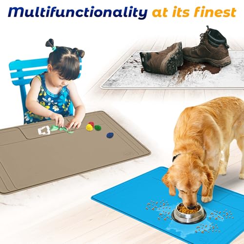 Image of The Original Under Sink Mat - Silicone Waterproof mat, Trimmable, Easy to Clean, Kitchen cabinet liner, Under sink protector mats, Drip Tray with Lip (Dark Gray, 31 inch x 22 inch)