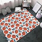 Alfombra de salón con bonito diseño de tomate, antideslizante, lavable, 7,6 x 12,7 cm, para dormitorio, sala de estar, 152 x 99 cm