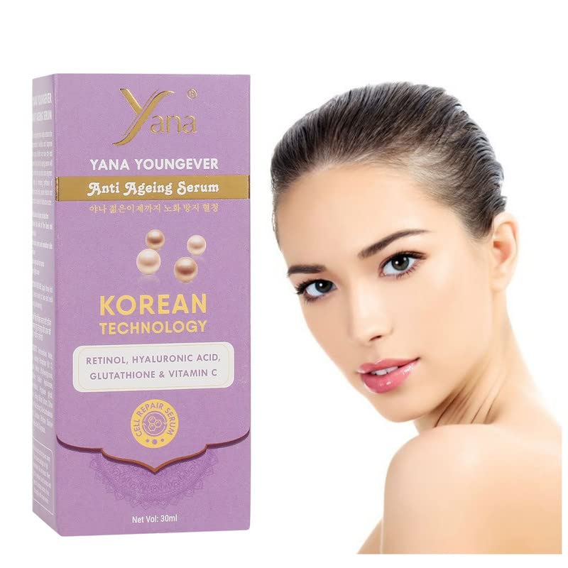 Yana Korean Technology - Suero de retinol de ácido hialurónico para la cara con vitamina C, suero facial hidratante ligero para piel seca,