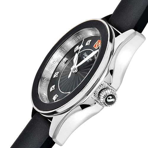 Arbon Collection Black Stainless Steel Women's Watch with Extra White Silicone Interchangable Band3